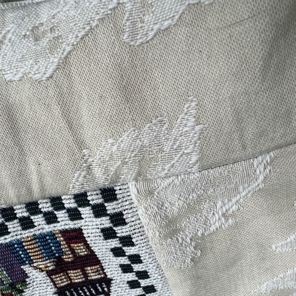 Vintage Completed Needlepoint Christmas Pillow Cover Upholstery Fabric 13” - Picture 13 of 13